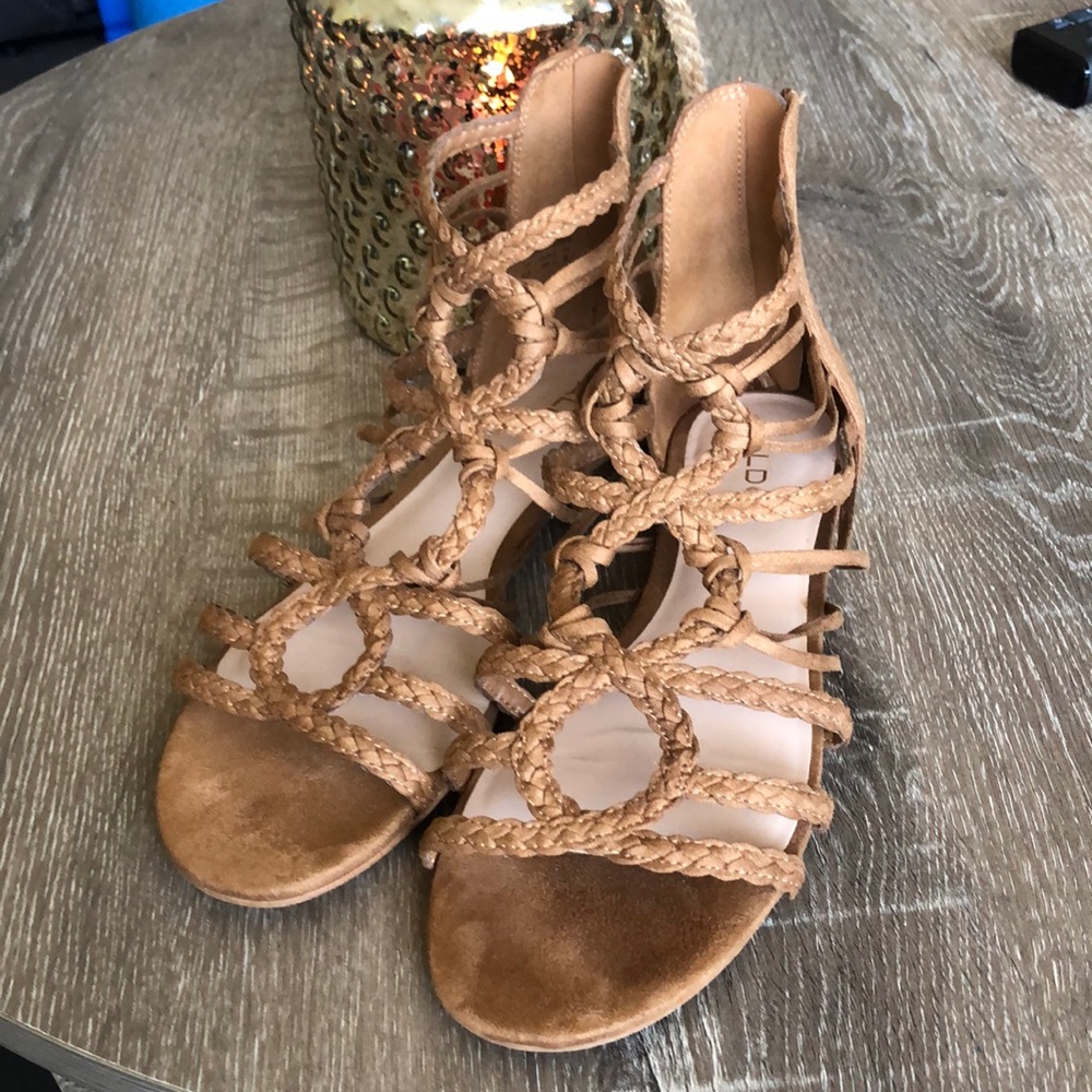 Tan Aldo flat sandals